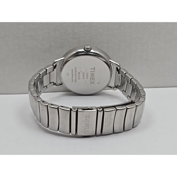 Timex T2P015 Camper Indiglo 37mm Quartz White Dial Date Silver Tone New Battery - Picture 7 of 13